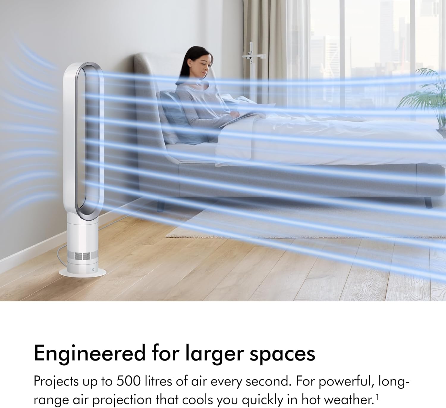 Dyson Cool AM07 Bladeless Tower Fan – Powerful Air Multiplier Cooling for Large Rooms, Quiet Operation, 10 Speed Levels, 70° Oscillation
