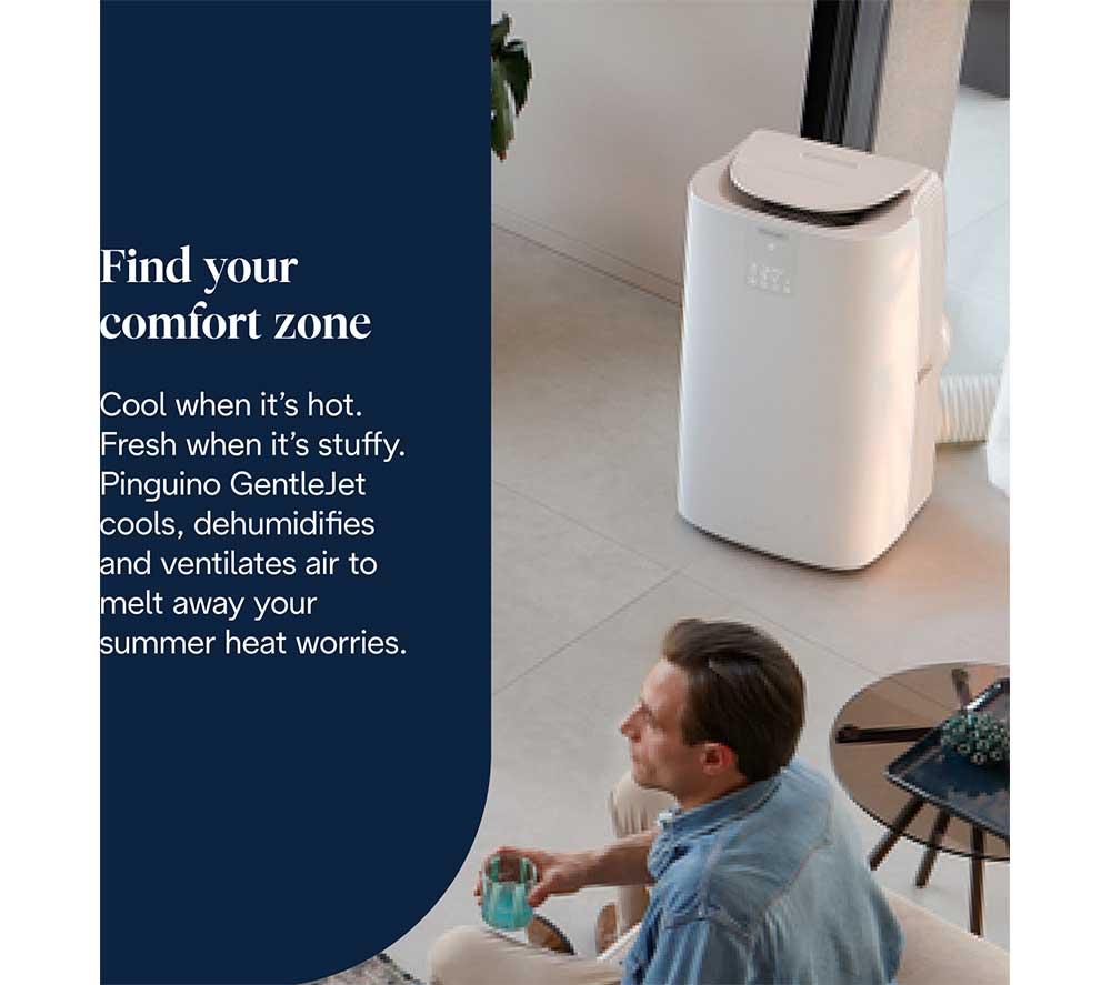 DELONGHI Pinguino AP98 GentleJet 11500 BTU Portable Air Conditioner Fan & Dehumidifier