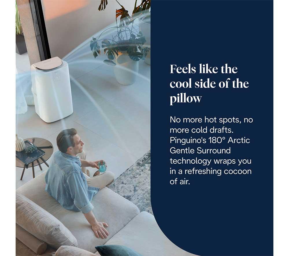 DELONGHI Pinguino AP98 GentleJet 11500 BTU Portable Air Conditioner Fan & Dehumidifier