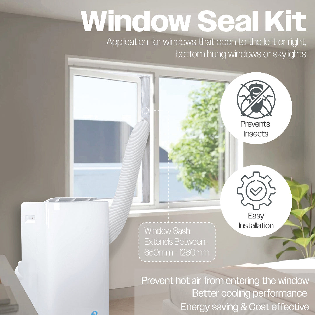 Prem-i-air 4-in-1, 14,000 Btu Portable Air Conditioner with Remote, WiFi & Dust Cover, White