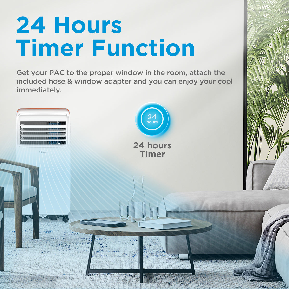 Midea Eco 7000BTU Portable Air Conditioner White - MPPHA-07CRN7-QB6-L1 - MPPHA-07CRN7-MID-WH