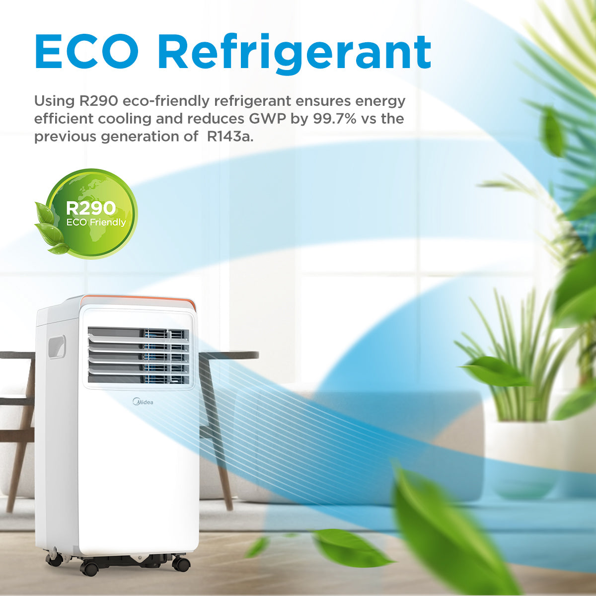 Midea Eco 7000BTU Portable Air Conditioner White - MPPHA-07CRN7-QB6-L1 - MPPHA-07CRN7-MID-WH