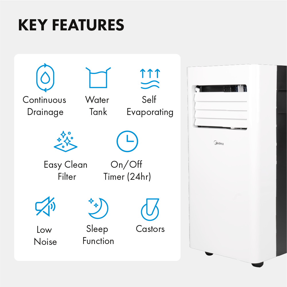 Midea Economy 2.5KW 9000BTU Portable Air Conditioner - MPPH-09E
