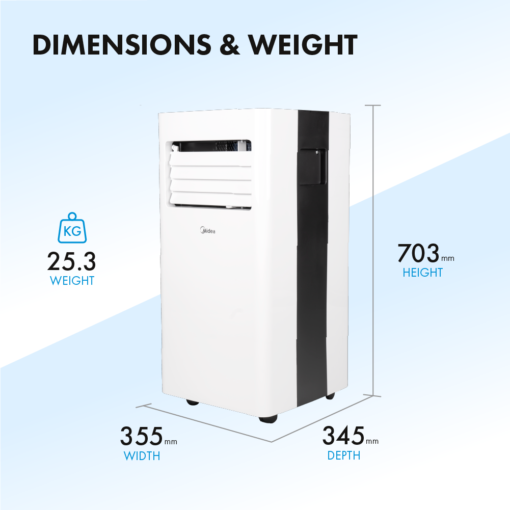 Midea Economy 2.5KW 9000BTU Portable Air Conditioner - MPPH-09E