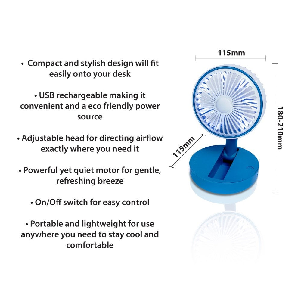Prem-i-air Folding Desk Fan Blue - EH1953B