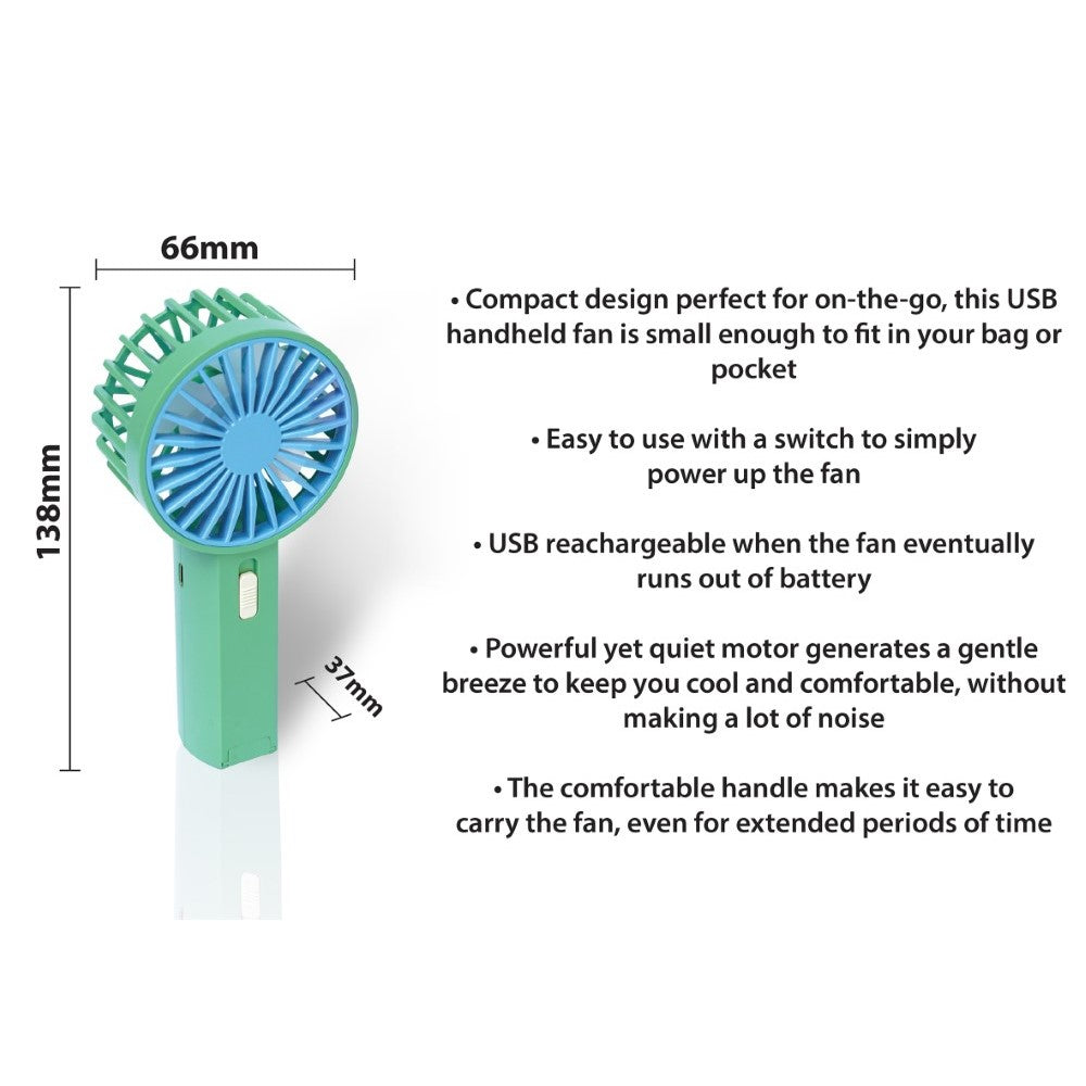 Prem-i-air Mini Hand Held Fan Green - EH1951G
