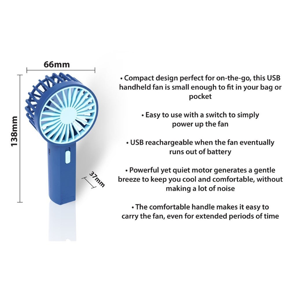 Prem-i-air Mini Hand Held Fan Blue - EH1951B