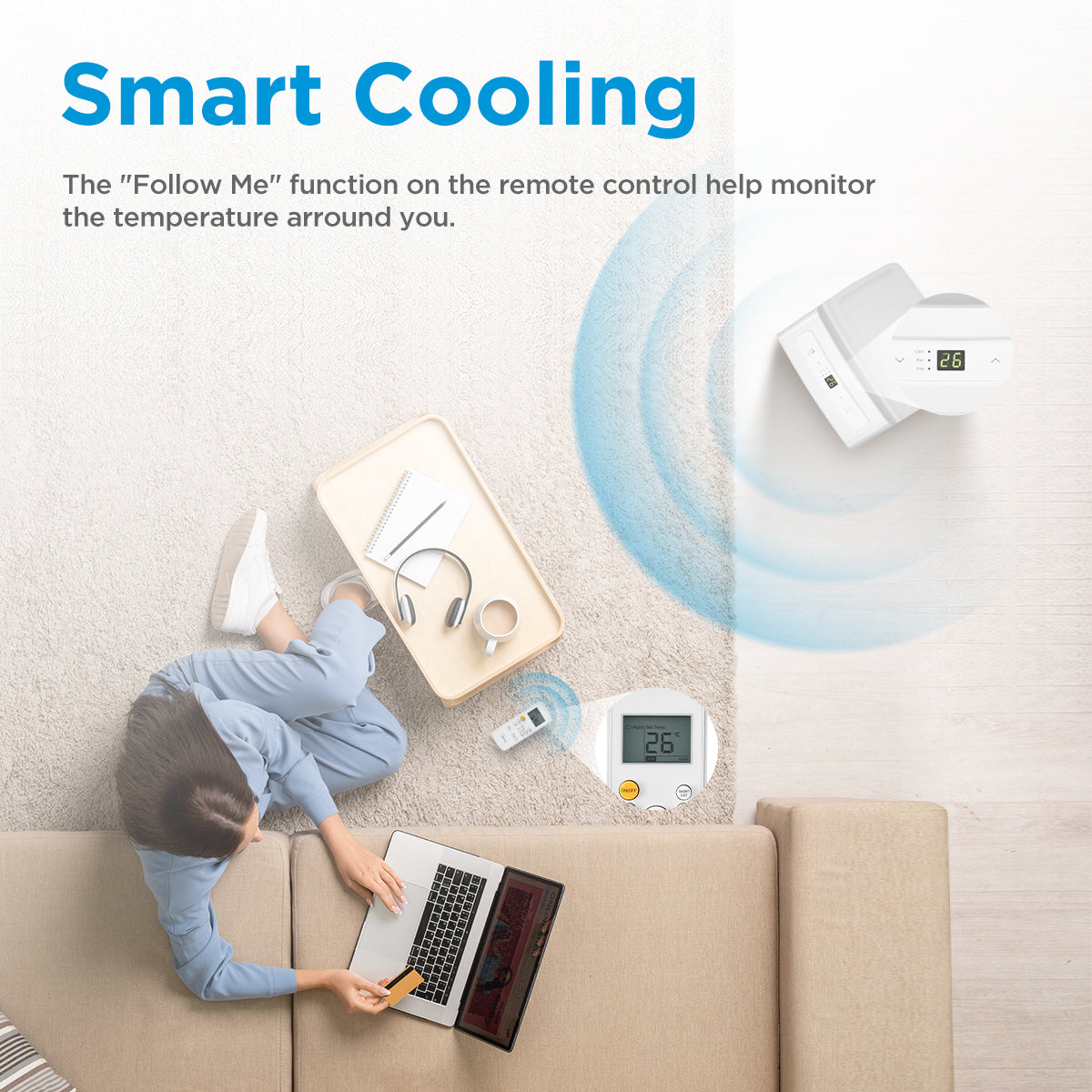 Midea Eco 9000BTU Portable Air Conditioning Unit White - MPPHA-09CRN7-MID-WH