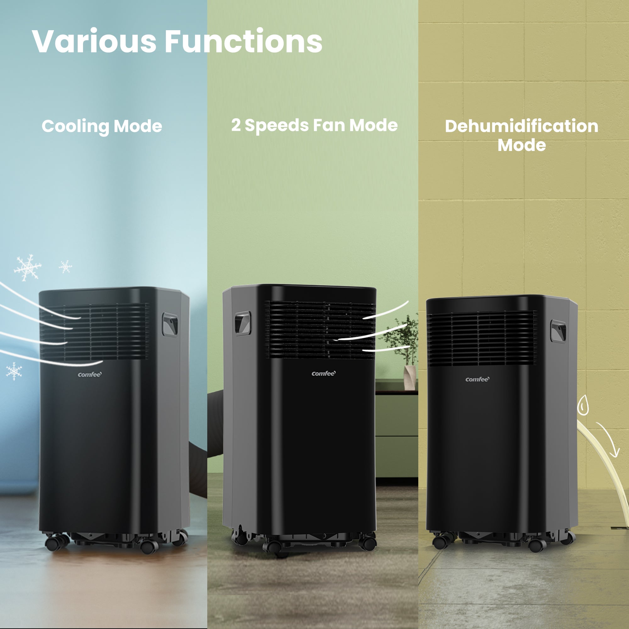 Midea Comfee 2.6kW 9000 BTU Portable Air Conditioner - Black - MPPHA-09CRN7-COM-BL