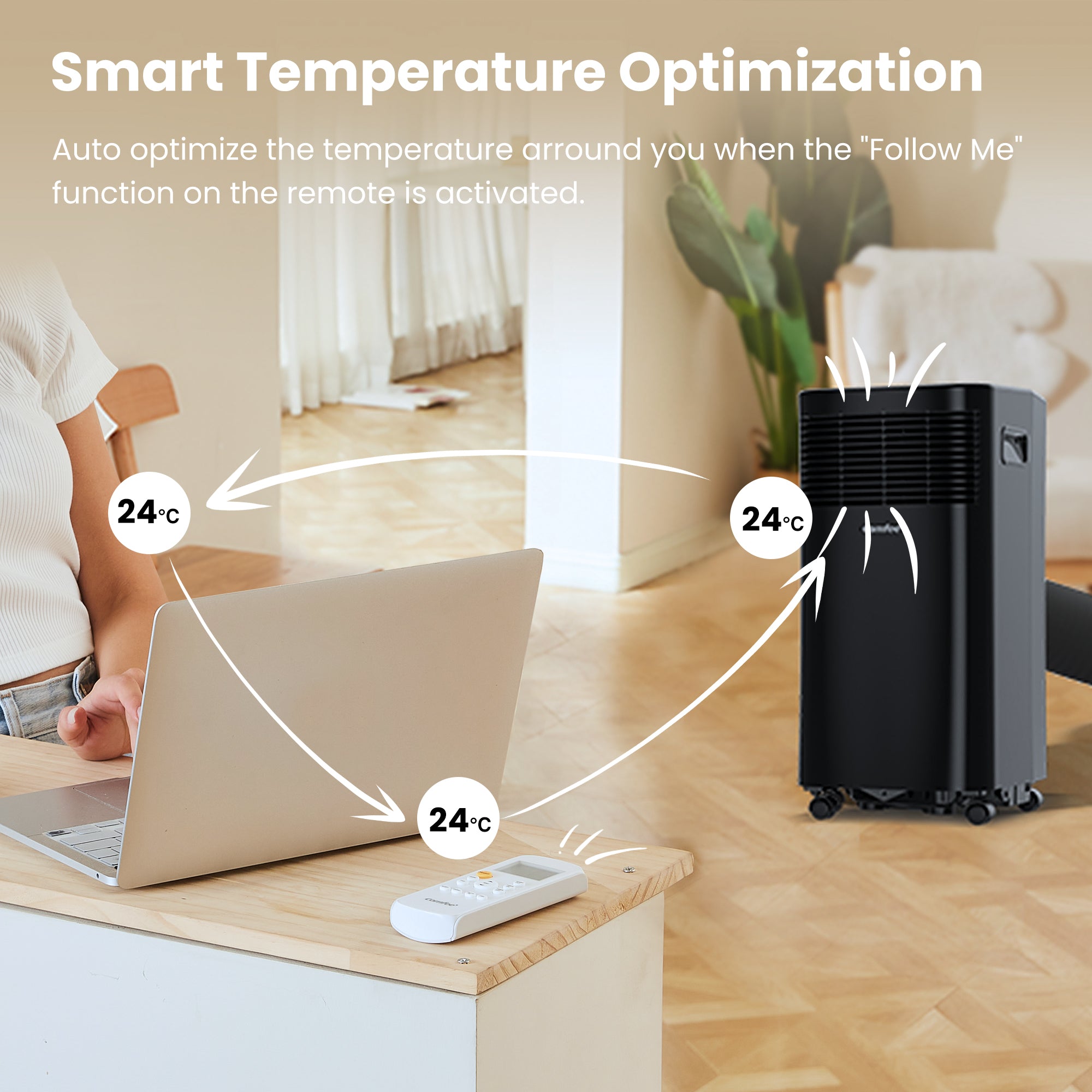 Midea Comfee 2.6kW 9000 BTU Portable Air Conditioner - Black - MPPHA-09CRN7-COM-BL