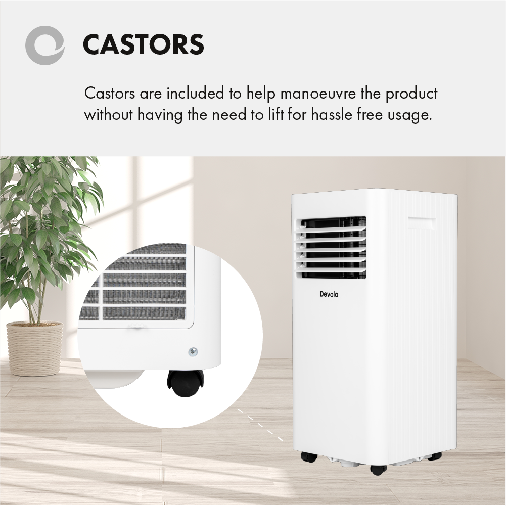 Devola Portable Air Conditioner with Wifi and Window Kit - 10000 BTU - Cooling & Heating - White - DVAC10CHW
